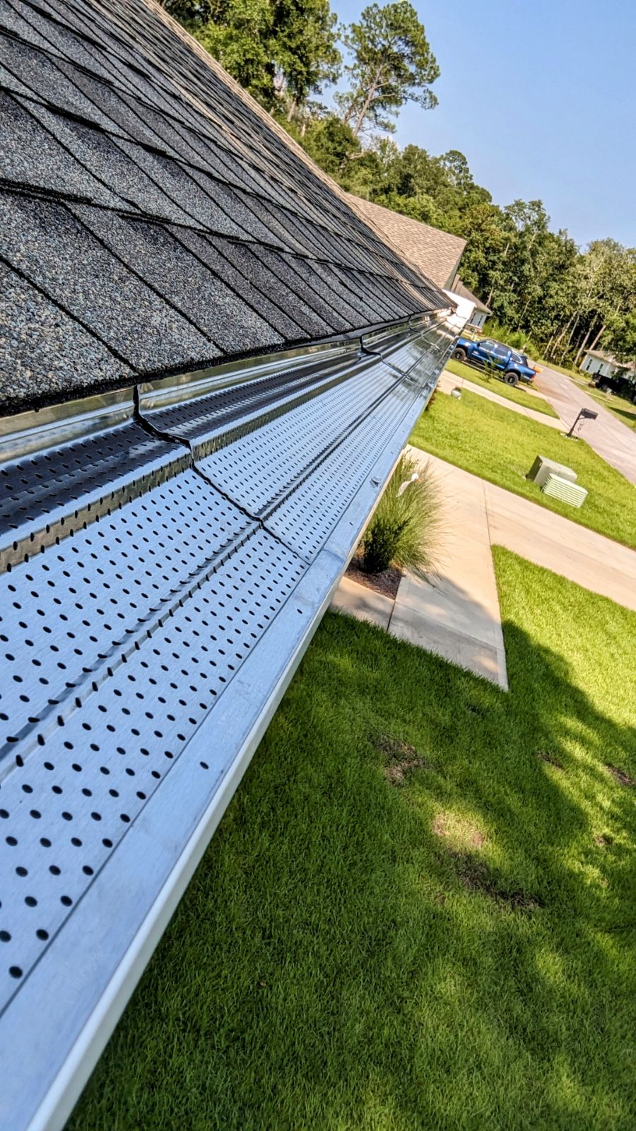 White Gutter on Roof